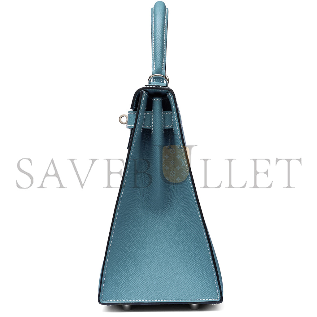 H**mes master bleu jean epsom kelly 25 sellier palladium hardware (25*17*7cm)